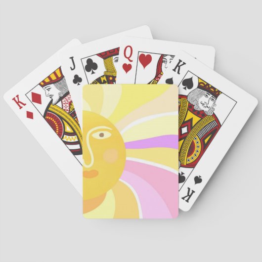 Mooie zon abstracte schilderkunst pokerkaarten (Achterkant)