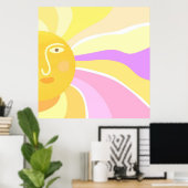 Mooie zon abstracte schilderkunst poster (Thuiskantoor)
