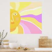 Mooie zon abstracte schilderkunst poster (Keuken)