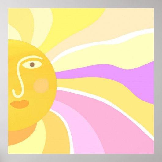 Mooie zon abstracte schilderkunst poster (Voorkant)