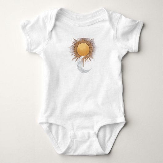 Mooie zon- en maanjes baby romper (Voorkant)