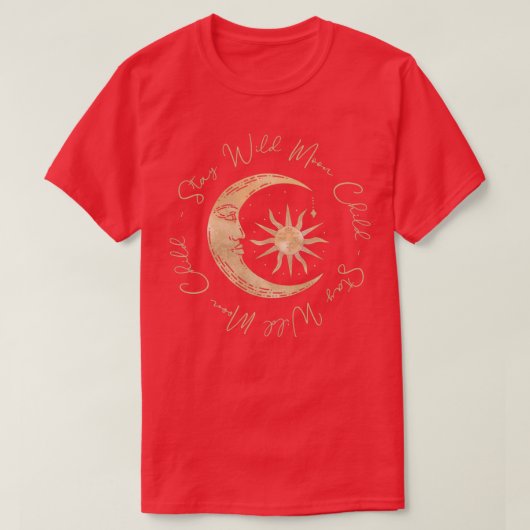 Mooie zon en Moon Celestial Boho T-shirt (Design voorkant)