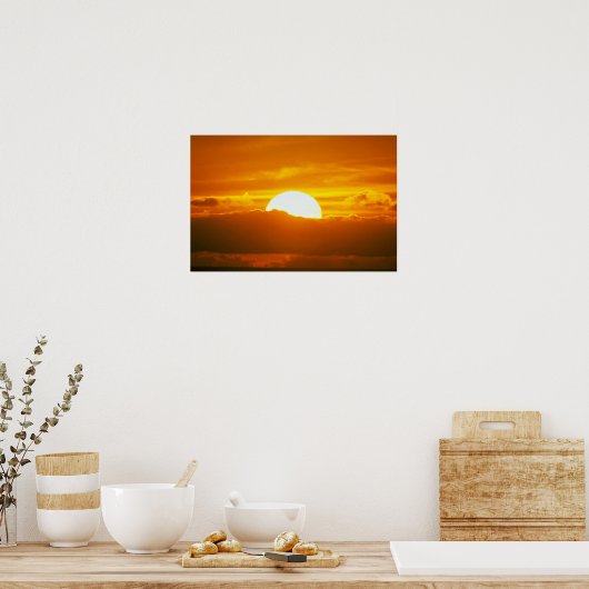 Mooie zon: Moorea, buitenrif pas, Tahiti Poster (Keuken)