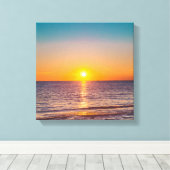 Mooie zon over de oceaan canvas afdruk (Insitu (Houten vloer))