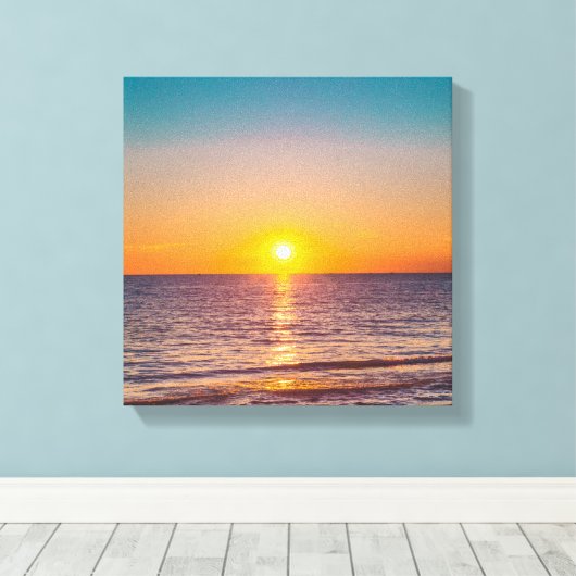 Mooie zon over de oceaan canvas afdruk (Insitu (Houten vloer))