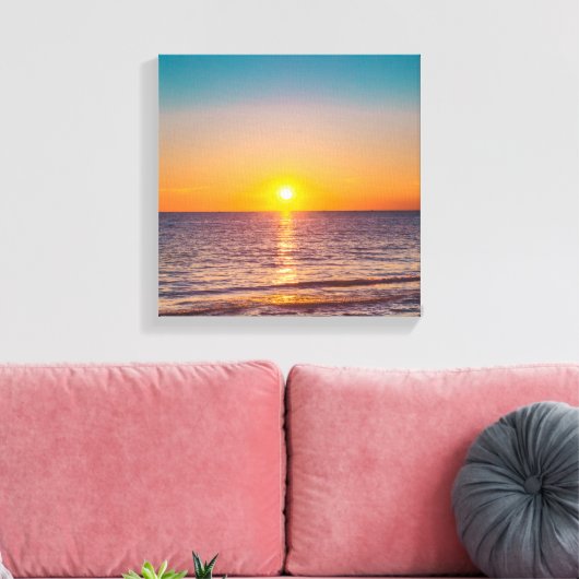 Mooie zon over de oceaan canvas afdruk (Insitu (Woonkamer))