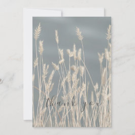 Mooie zongebleekte gras blauwe hemel dank u bedankkaart