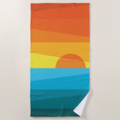 Mooie zonnebank en Zee Golfhanddoek Strandlaken (Voorkant)