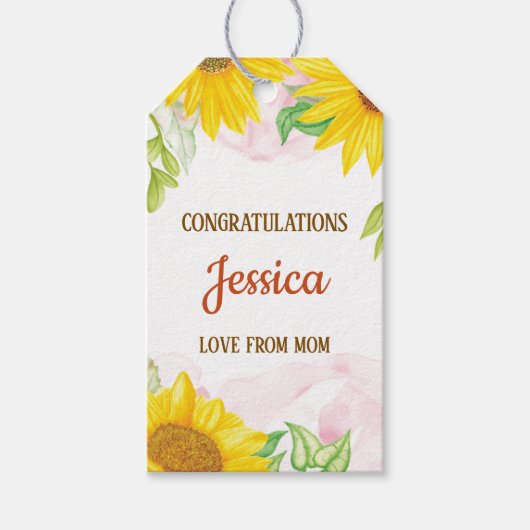 Mooie Zonnebloem Baby Shower Cadeaulabel (Voorkant)