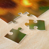 Mooie zonnebloem bij zonsondergang legpuzzel (Zijkant)