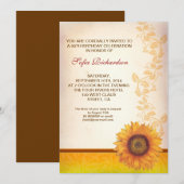 Mooie zonnebloem bloesem verjaardagsuitnodigingen kaart (Voorkant / Achterkant)