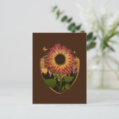 Mooie zonnebloem briefkaart (Staand voorkant)