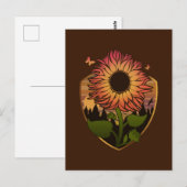 Mooie zonnebloem briefkaart (Voorkant / Achterkant)