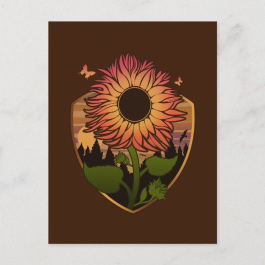 Mooie zonnebloem briefkaart (Voorkant)
