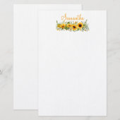 Mooie zonnebloem briefpapier (Voorkant / Achterkant)