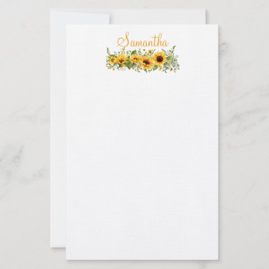 Mooie zonnebloem briefpapier (Voorkant)
