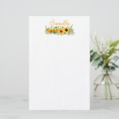Mooie zonnebloem briefpapier (Staand voorkant)