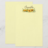 Mooie zonnebloem briefpapier (Voorkant / Achterkant)