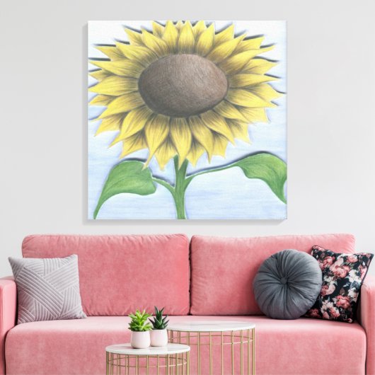 Mooie zonnebloem canvas afdruk (Insitu (Woonkamer))