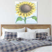 Mooie zonnebloem canvas afdruk (Insitu (Slaapkamer))