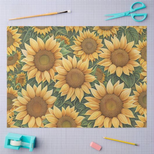 Mooie zonnebloem Collectie Tissuepapier (Craft)