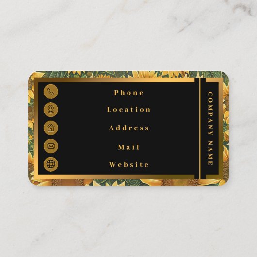 Mooie zonnebloem Collectie Visitekaartje (Achterkant)