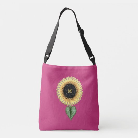Mooie zonnebloem crossbody tas (Achterkant)