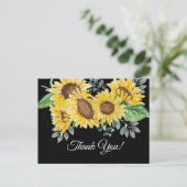 mooie zonnebloem, dank je wel! briefkaart (Staand voorkant)