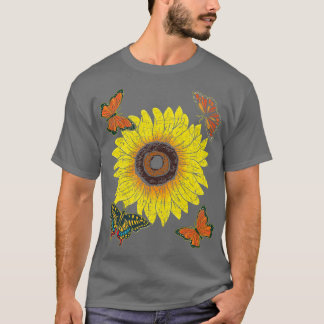 Mooie zonnebloem Dierenvriend Lepidopterist, maar T-shirt