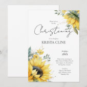 Mooie Zonnebloem doopsel Kaart (Voorkant / Achterkant)