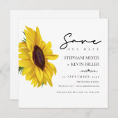Mooie Zonnebloem Elegant Script Wedding Save The Date (Voorkant / Achterkant)