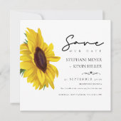 Mooie Zonnebloem Elegant Script Wedding Save The Date (Voorkant)