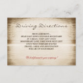 mooie zonnebloem en houten bruiloftsreceptie informatiekaartje (Achterkant)