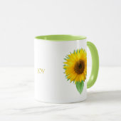 Mooie zonnebloem en Mok van vreugde (Voorkant rechts)