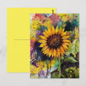 Mooie zonnebloem in Waterverf Briefkaart (Voorkant / Achterkant)