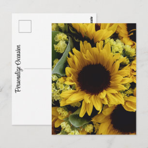 Mooie zonnebloem kleine bloemen assortiment boeket briefkaart