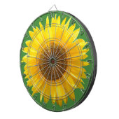 Mooie zonnebloem op groen dartbord (Voorkant Rechts)