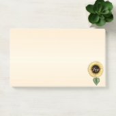 Mooie zonnebloem op koraal post-it® notes (Kantoor)