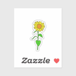 Mooie zonnebloem op maat gesneden vinyl sticker