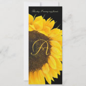 Mooie zonnebloem op uitnodiging voor een zwarte br (Achterkant)