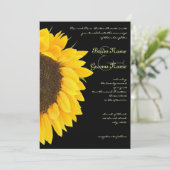 Mooie zonnebloem op uitnodiging voor een zwarte br (Staand voorkant)