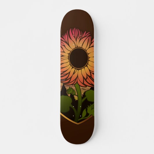 Mooie zonnebloem persoonlijk skateboard (Voorkant)