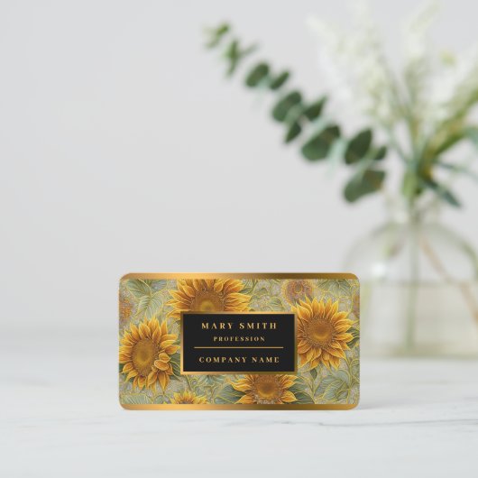 Mooie zonnebloem Populair Collectie Visitekaartje (Staand voorkant)