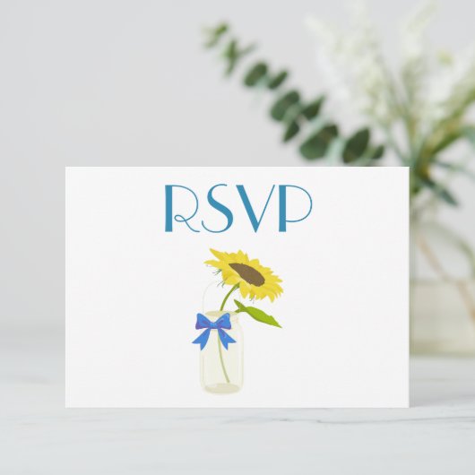 Mooie Zonnebloem RSVP Kaart (Staand voorkant)