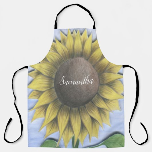 Mooie zonnebloem schort (Voorkant)