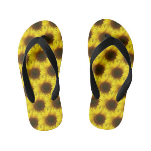 Mooie zonnebloem slippers kinder teenslippers