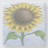 Mooie zonnebloem stenen onderzetter (Voorkant)
