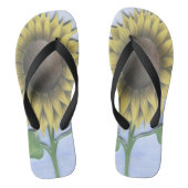 Mooie zonnebloem teenslippers (Voetbed)