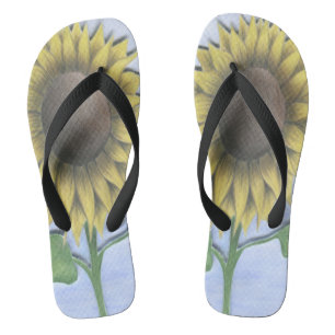 Mooie zonnebloem teenslippers