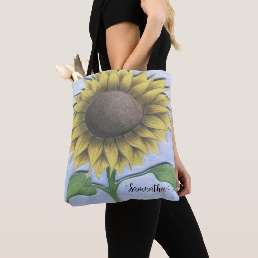 Mooie zonnebloem tote bag (Dichtbij)
